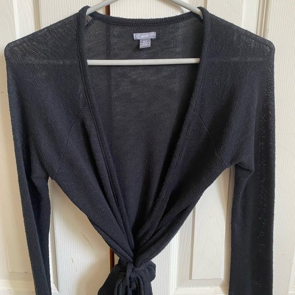 Knit Black Wrap Shirt XS - aerie - Picture 2 of 8